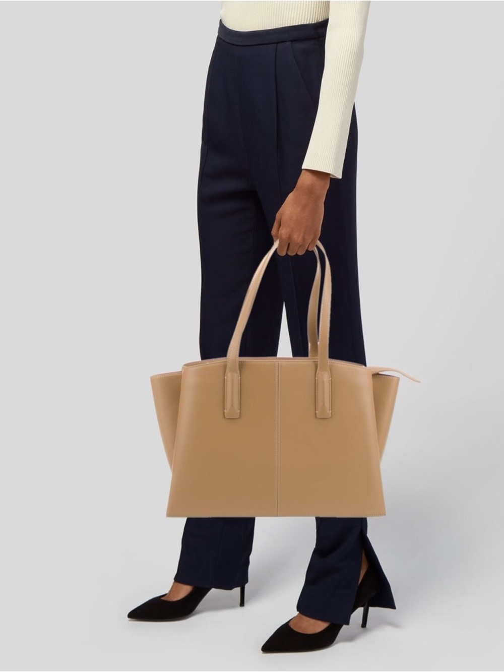 Freja New York Paloma Tote Cappuccino Vegan Leather Work Bag Laptop Tote